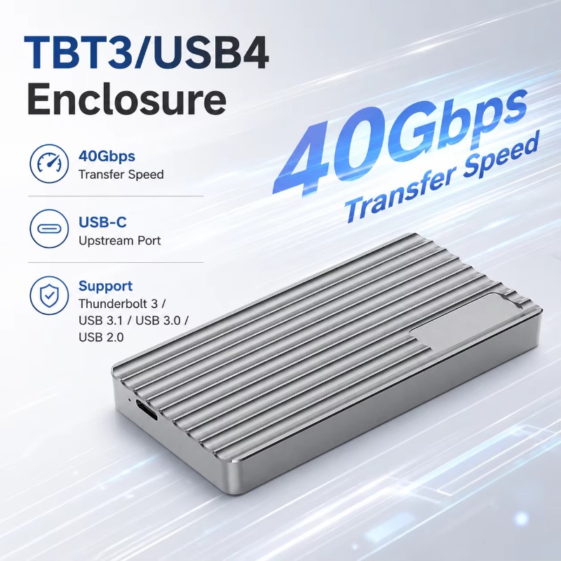 Usb4 40Gbps External Ssd 8Tb - Boîtier externe portable en aluminium pour