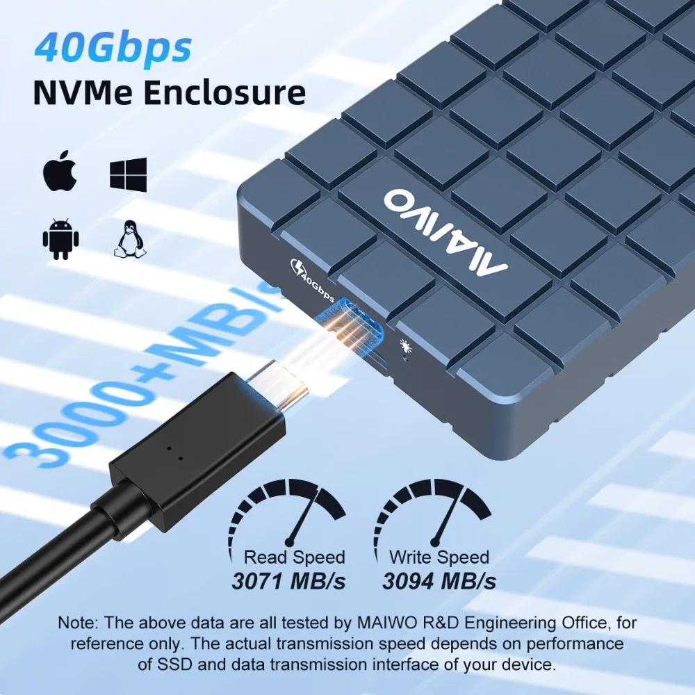 MAIWO-Boîtier SSD M.2 NVMe USB - Usb4 40Gbps External Ssd 8Tb avis et prix